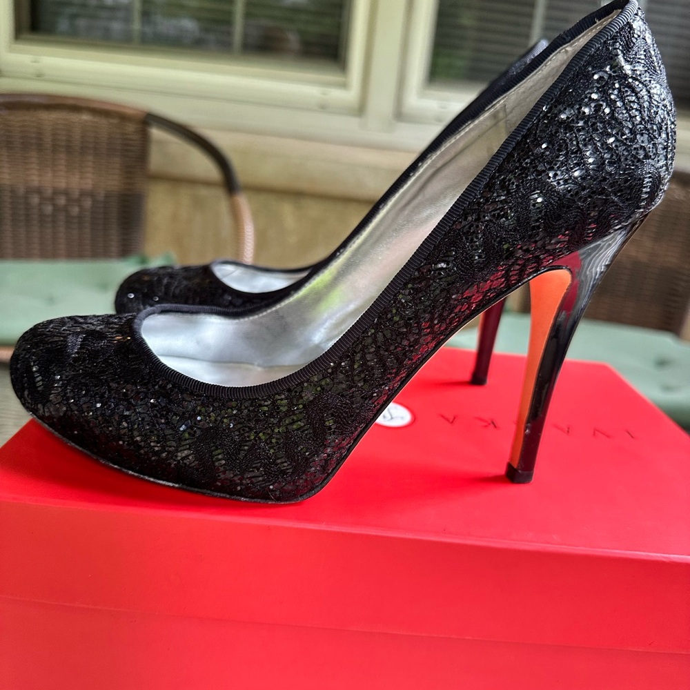 Ivanka Trump Black Lace Heels